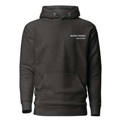 Chris Perry White Embroidery Print Alpha Female Premium Hoodie