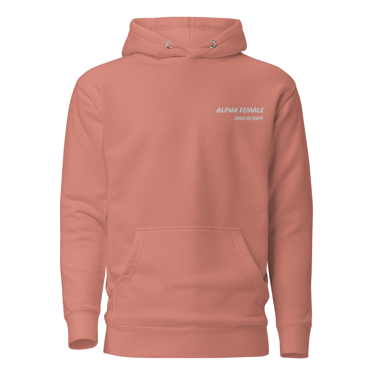 Chris Perry White Embroidery Print Alpha Female Premium Hoodie