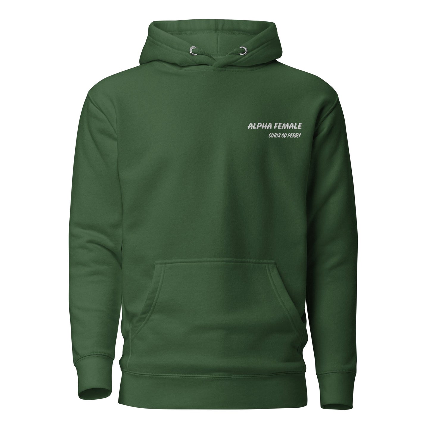 Chris Perry White Embroidery Print Alpha Female Premium Hoodie