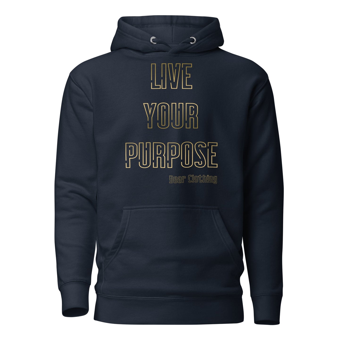 Gold Live Your Purpose Print Premium Hoodie