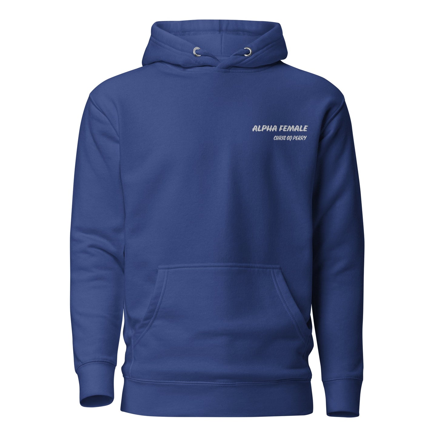 Chris Perry White Embroidery Print Alpha Female Premium Hoodie