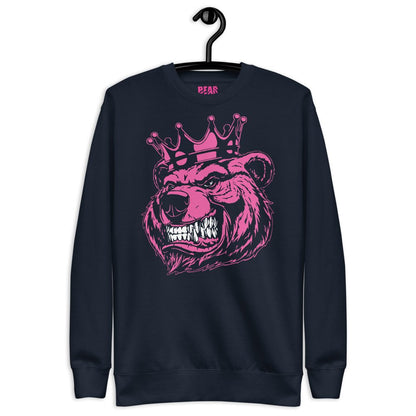 Pink Bear Print Fleece Sweatshirt! - Bearclothing