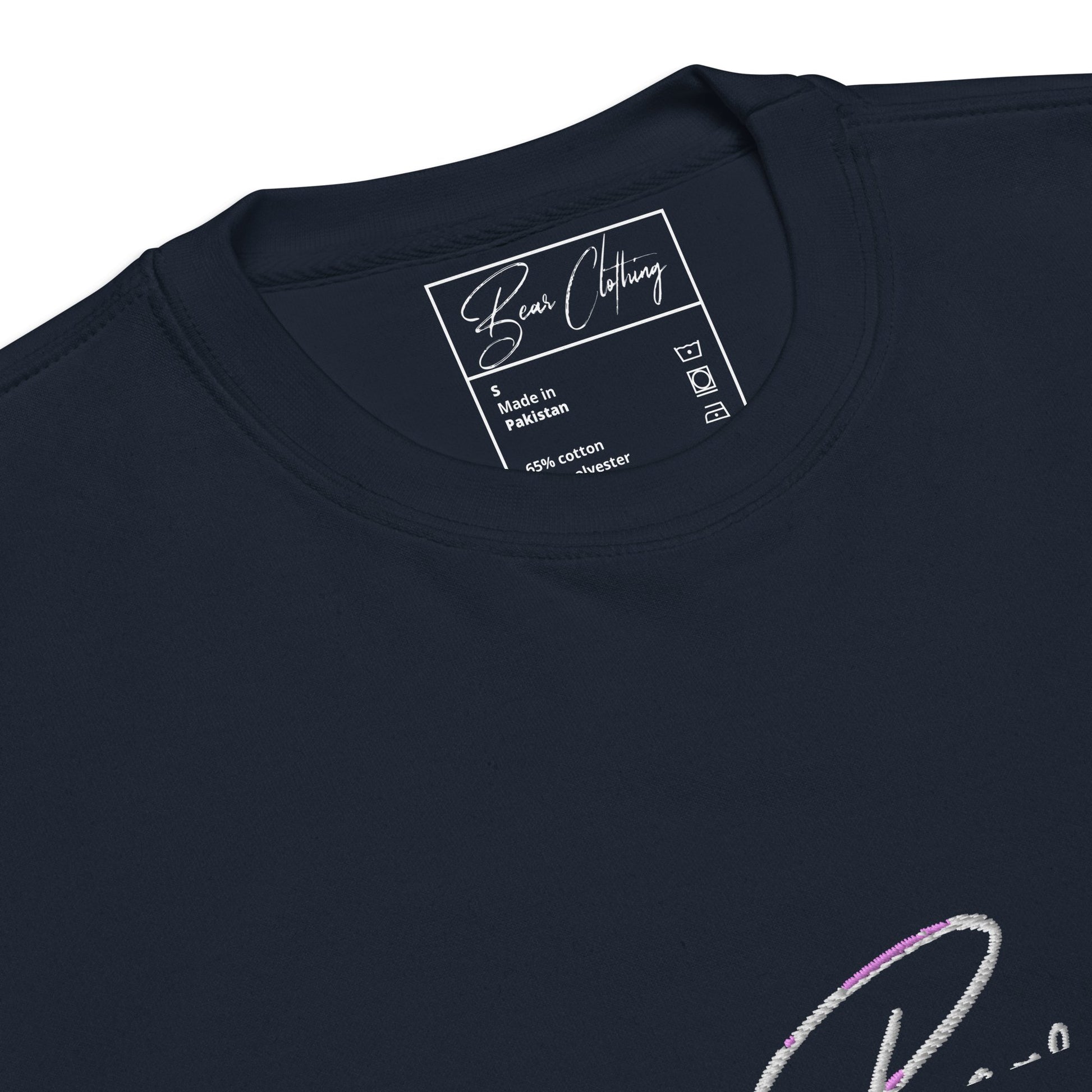 White Signature Embroidery Unisex Premium Sweatshirt.... - Bearclothing