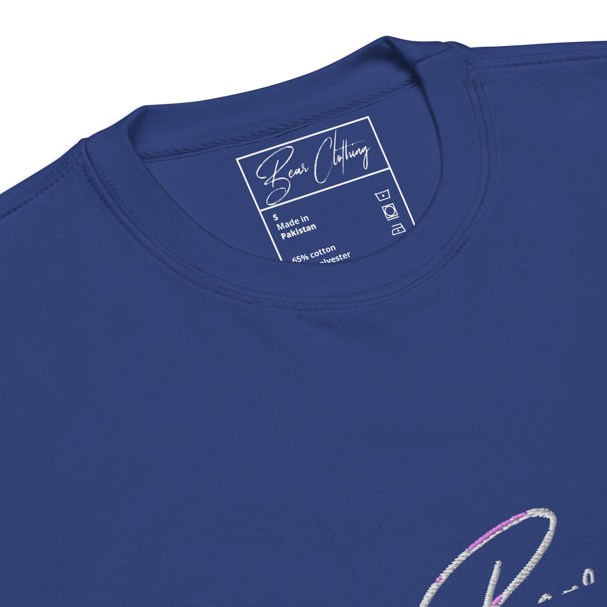 White Signature Embroidery Unisex Premium Sweatshirt.... - Bearclothing