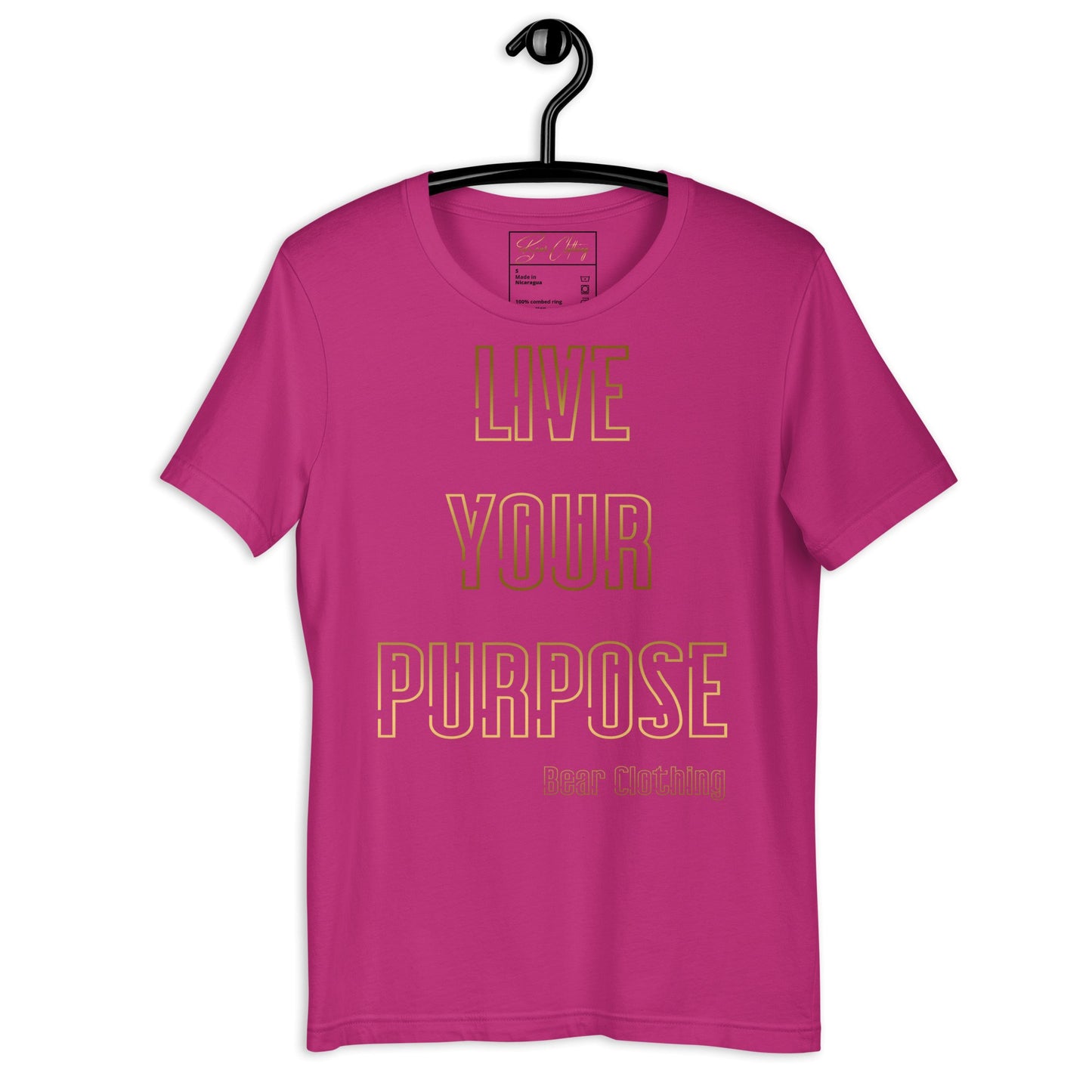 25$ Gold Live Your Purpose Print Premium Tee Ladies