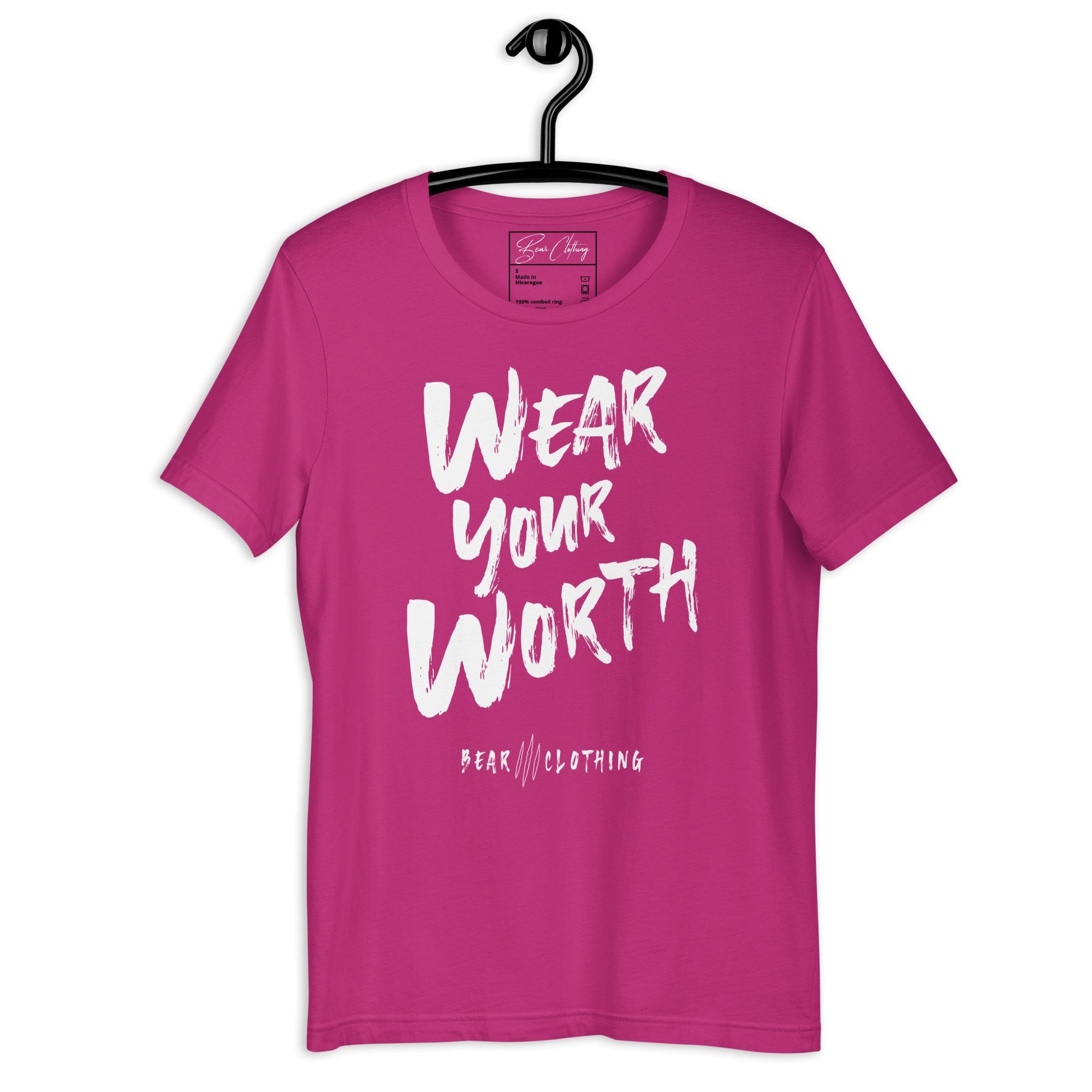 White Print Wear Your Worth Premium Tee - Bearclothing