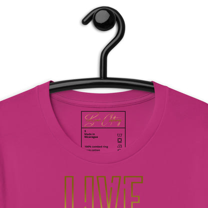25$ Gold Live Your Purpose Print Premium Tee Ladies