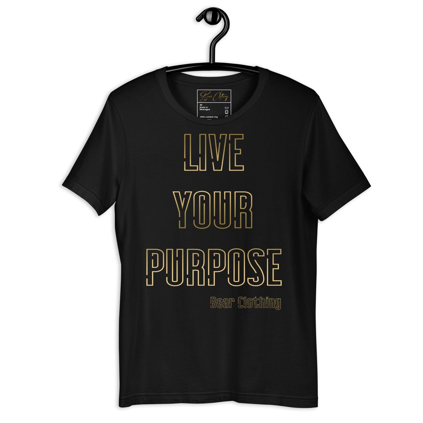 25$ Gold Live Your Purpose Print Premium Tee Ladies