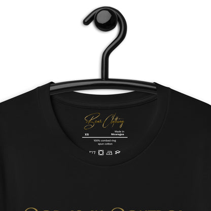 Gold Print Just God! Premium Tee - Bearclothing