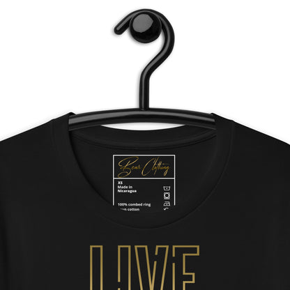 25$ Gold Live Your Purpose Print Premium Tee Ladies