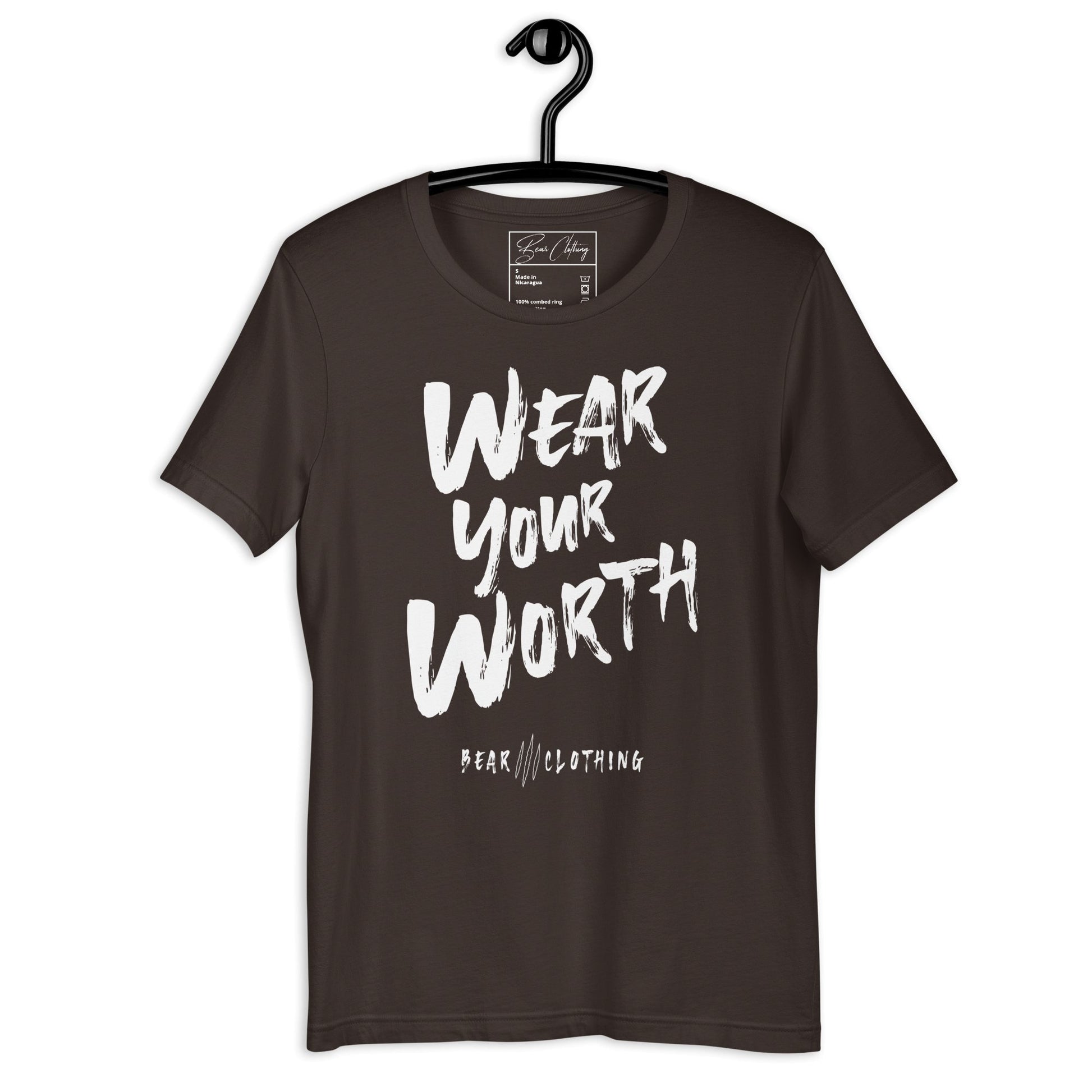 White Print Wear Your Worth Premium Tee - Bearclothing
