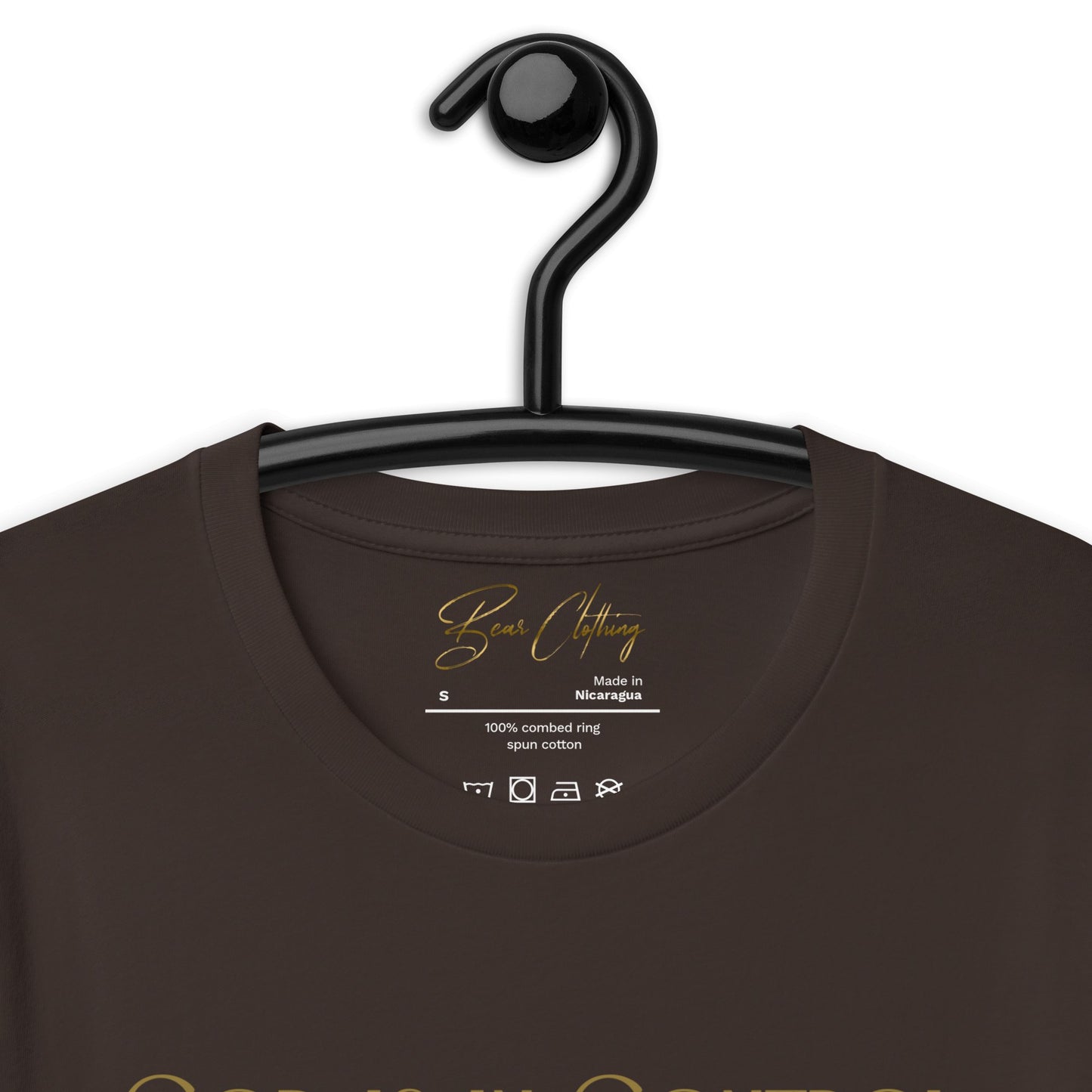 Gold Print Just God! Premium Tee - Bearclothing