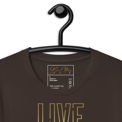 25$ Gold Live Your Purpose Print Premium Tee Ladies