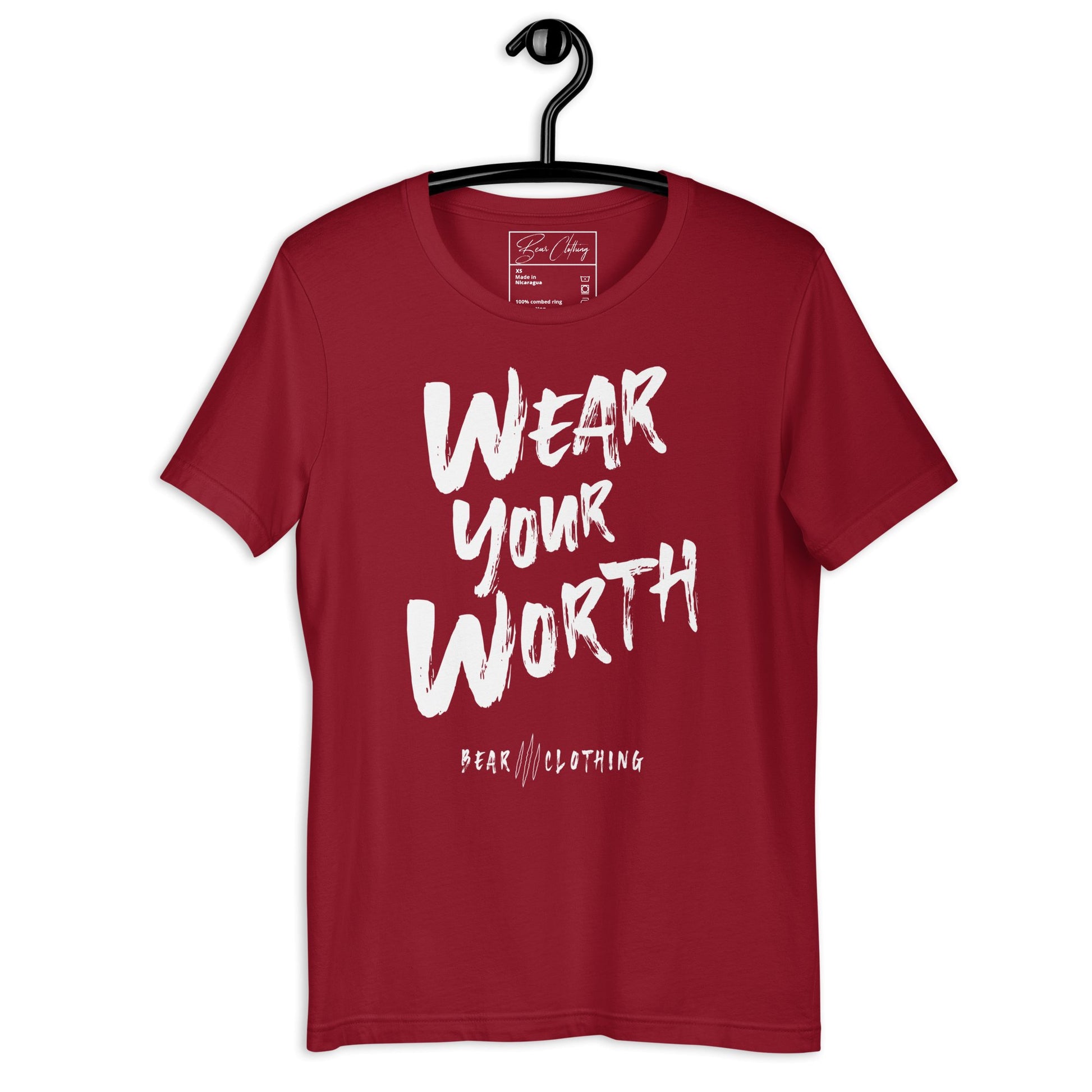 White Print Wear Your Worth Premium Tee - Bearclothing