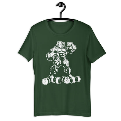 White Print Bear Strong Premium Tee' - Bearclothing