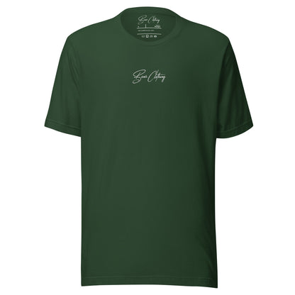 EXCLUSIVE FRONT EMBROIDERY WHITE PRINT SIGNATURE WITH BACK ANGEL TEE