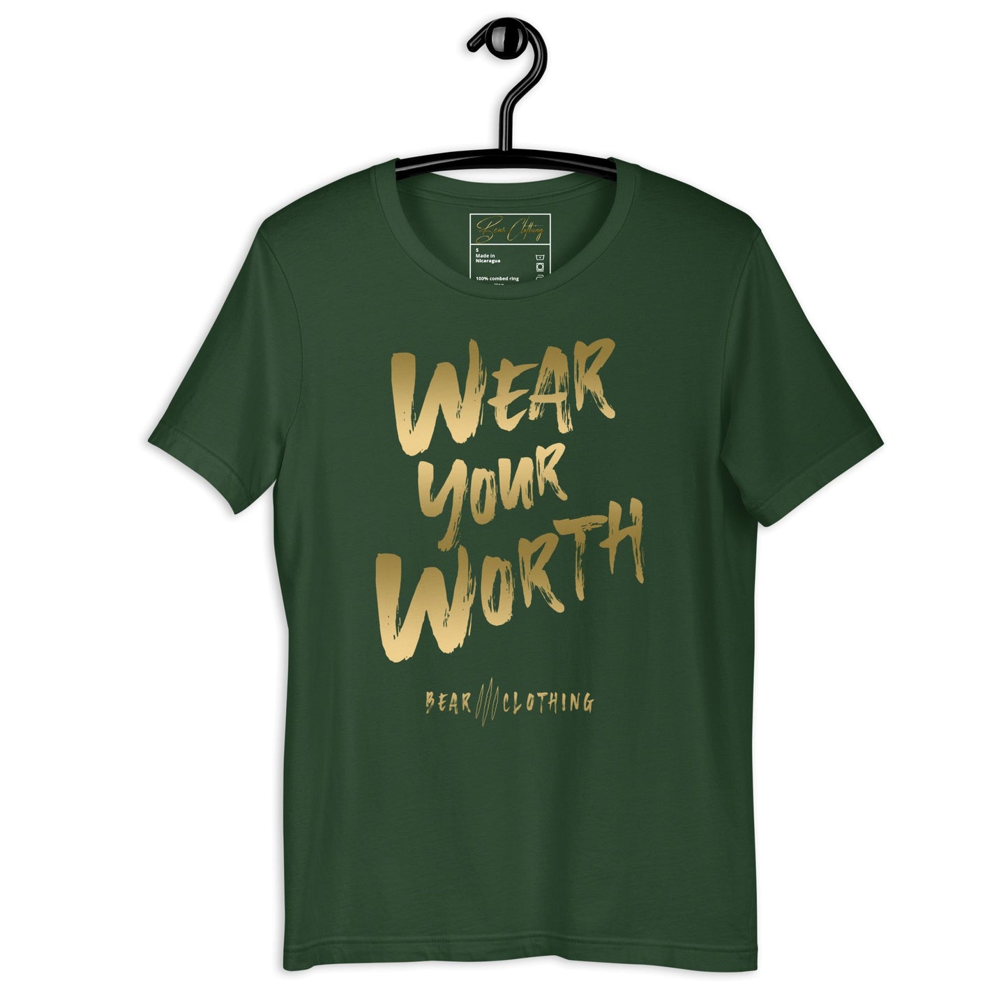 Gold Print Wear Your Worth Premium Tee - Bearclothing