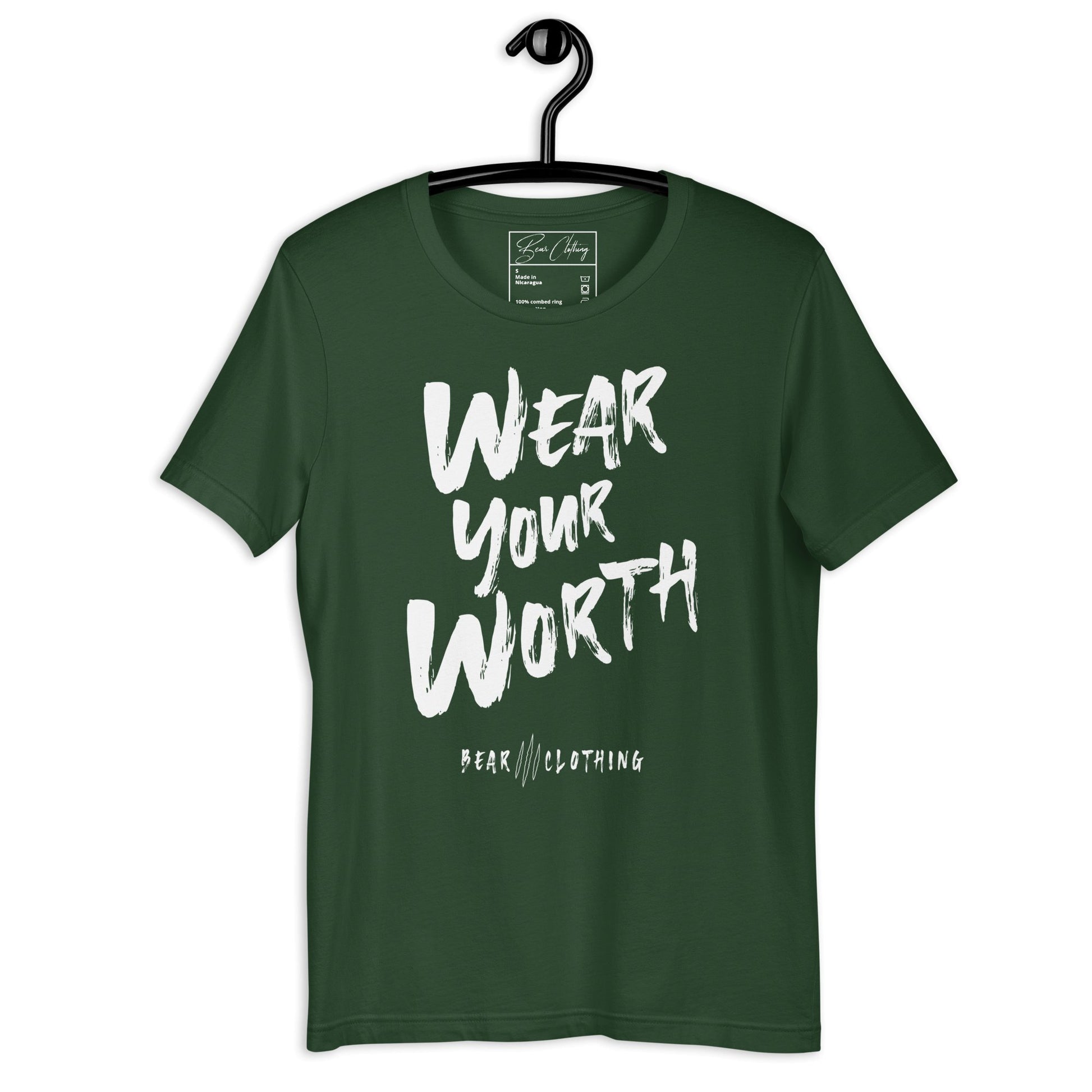 White Print Wear Your Worth Premium Tee - Bearclothing