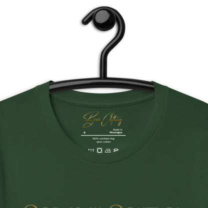 Gold Print Just God! Premium Tee - Bearclothing