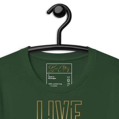 25$ Gold Live Your Purpose Print Premium Tee Ladies