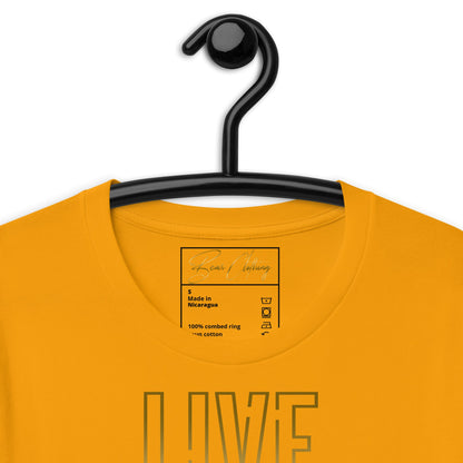 25$ Gold Live Your Purpose Print Premium Tee Ladies