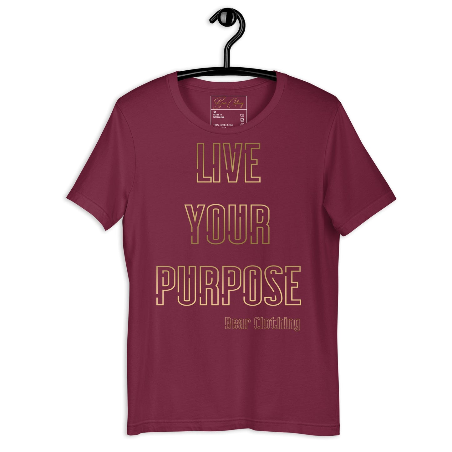 25$ Gold Live Your Purpose Print Premium Tee Ladies