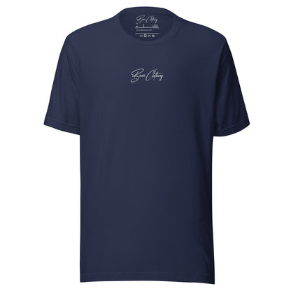 EXCLUSIVE FRONT EMBROIDERY WHITE PRINT SIGNATURE WITH BACK ANGEL TEE