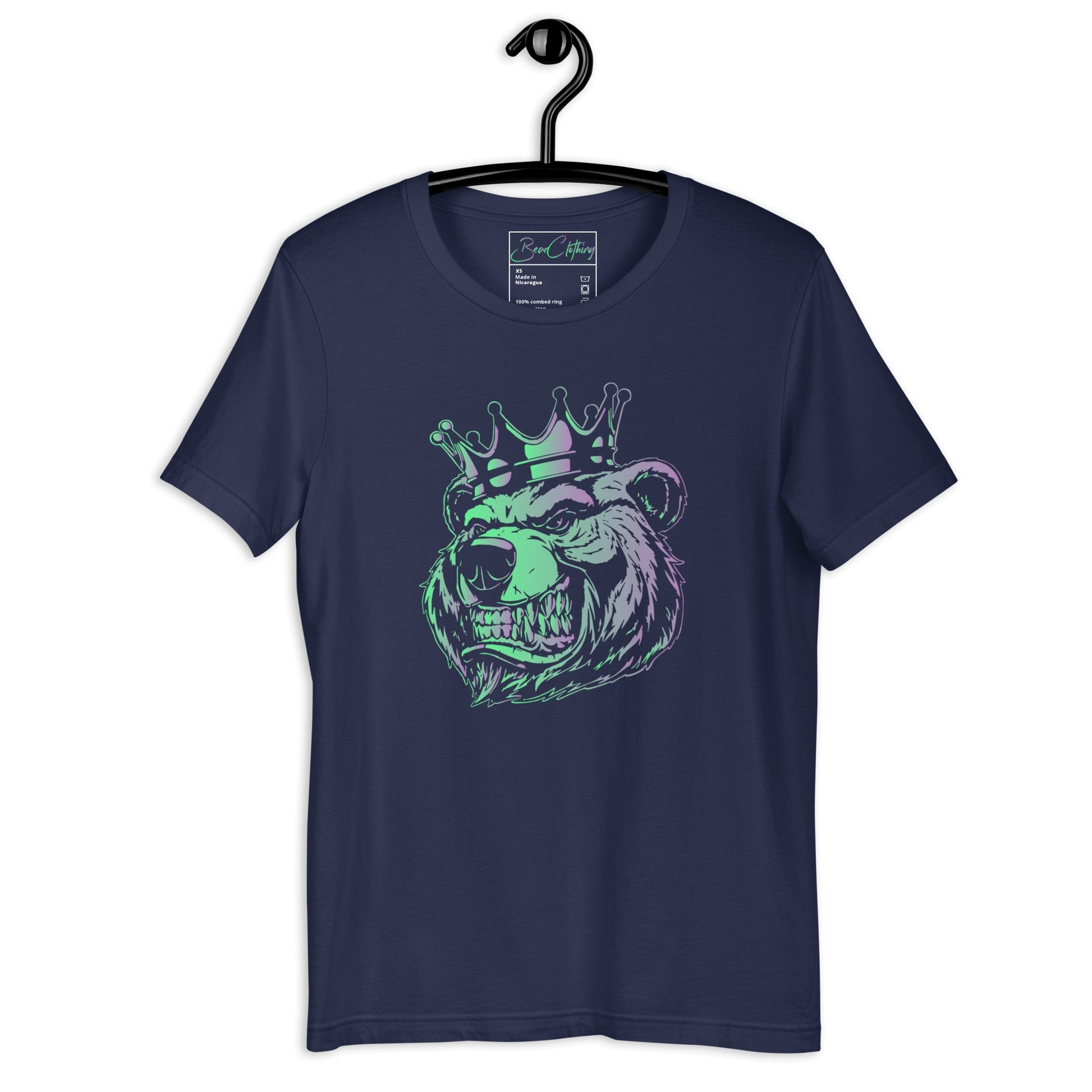 Multi-Colored Bear with Crown Print Tee - Bearclothing