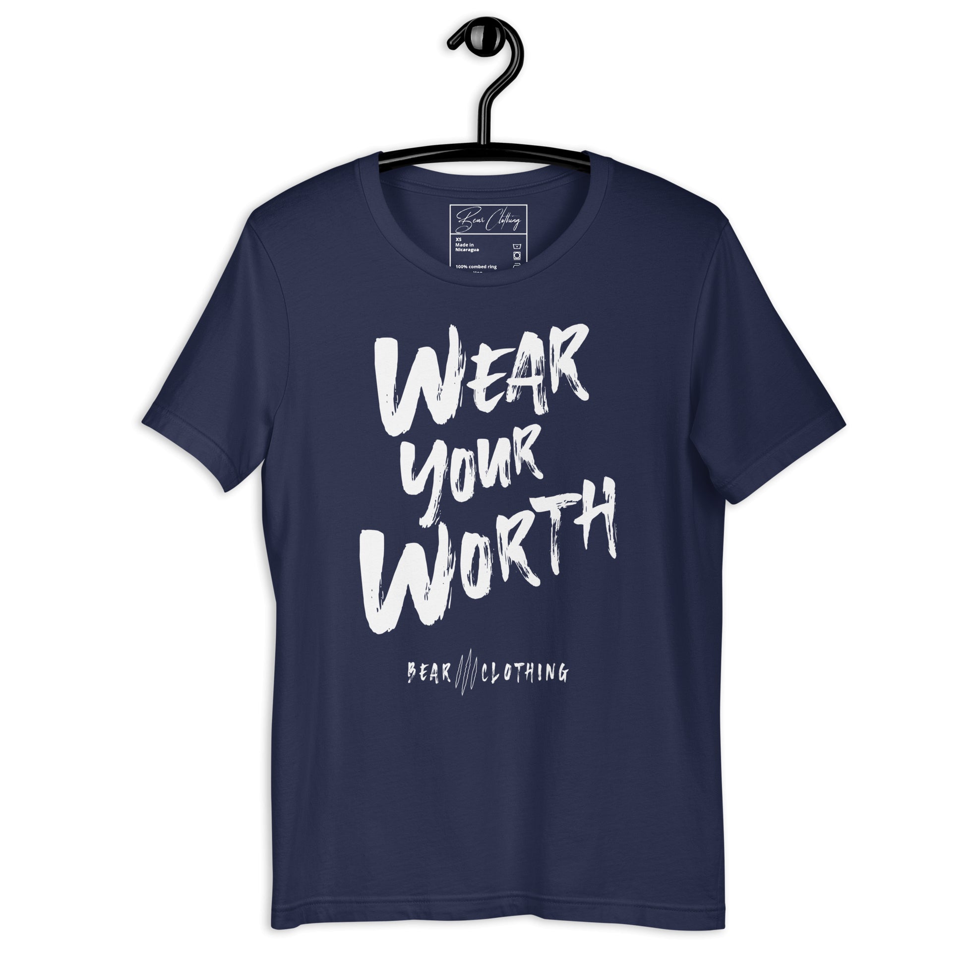 White Print Wear Your Worth Premium Tee - Bearclothing