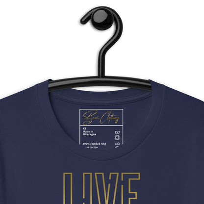 25$ Gold Live Your Purpose Print Premium Tee Ladies