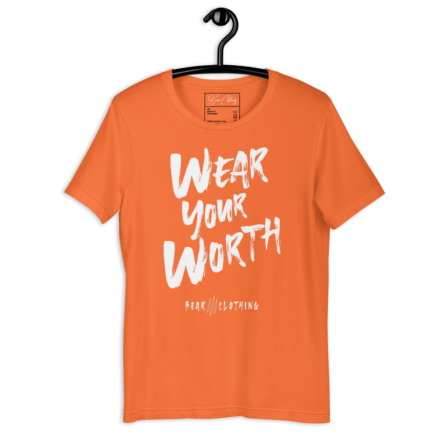 White Print Wear Your Worth Premium Tee - Bearclothing