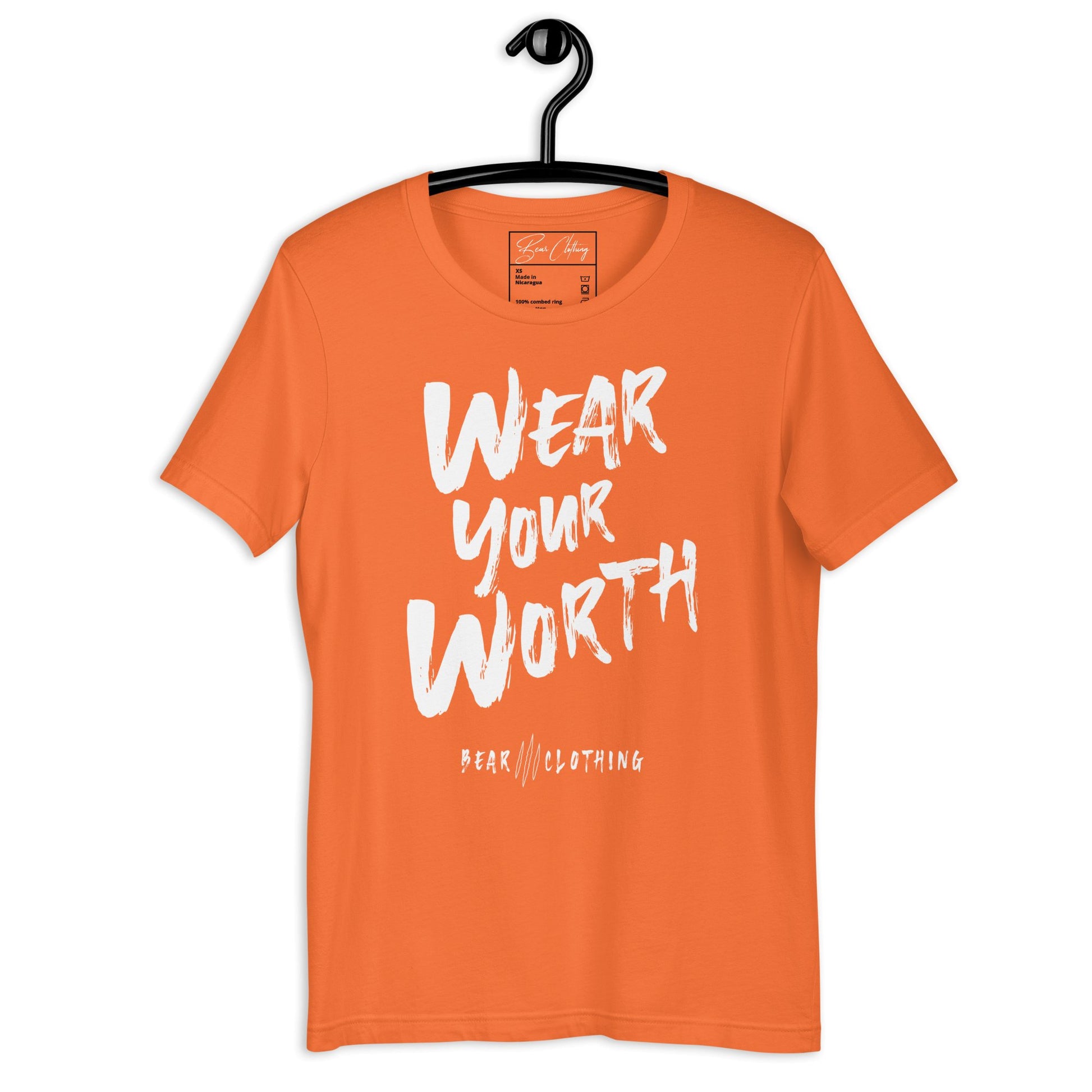 White Print Wear Your Worth Premium Tee - Bearclothing