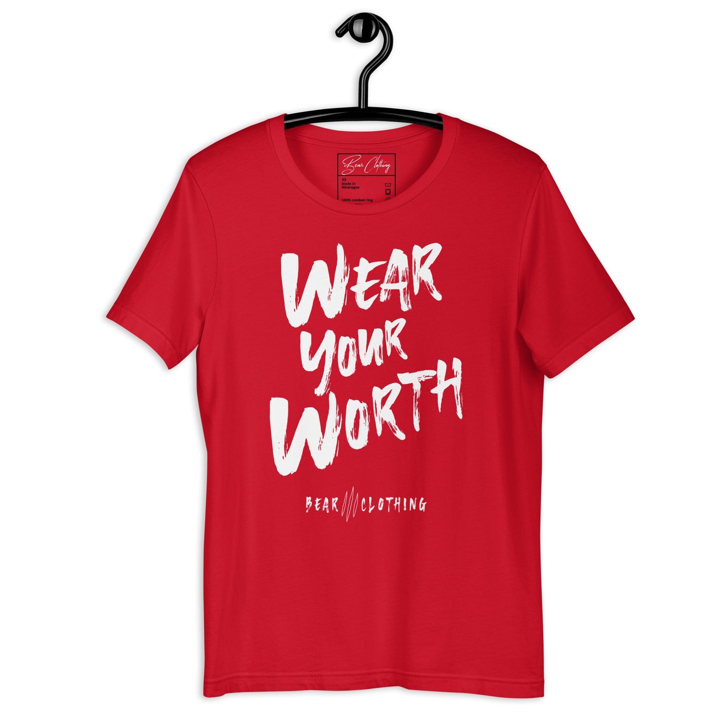 White Print Wear Your Worth Premium Tee - Bearclothing