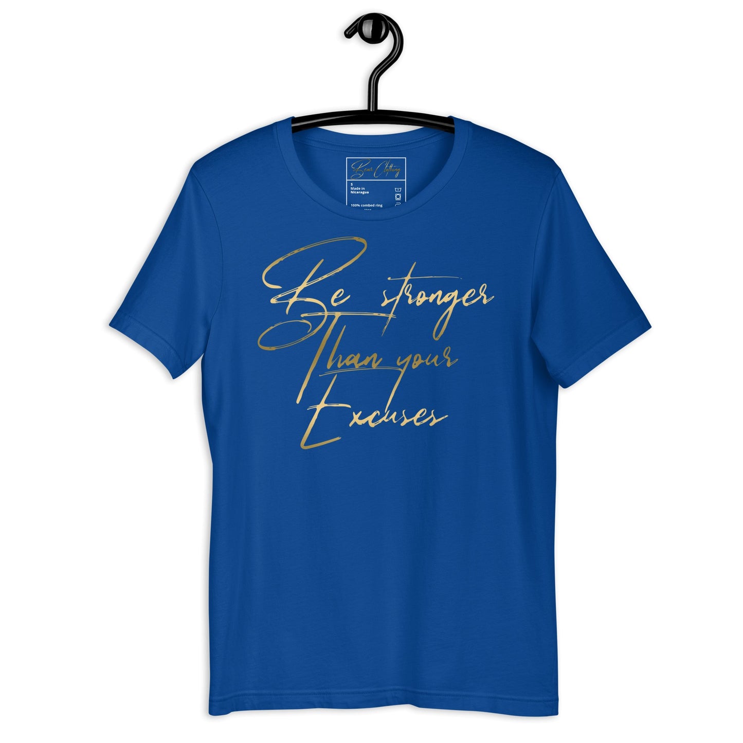 Gold Stronger Than Your Excuses Women's Premium Tee - Bearclothing