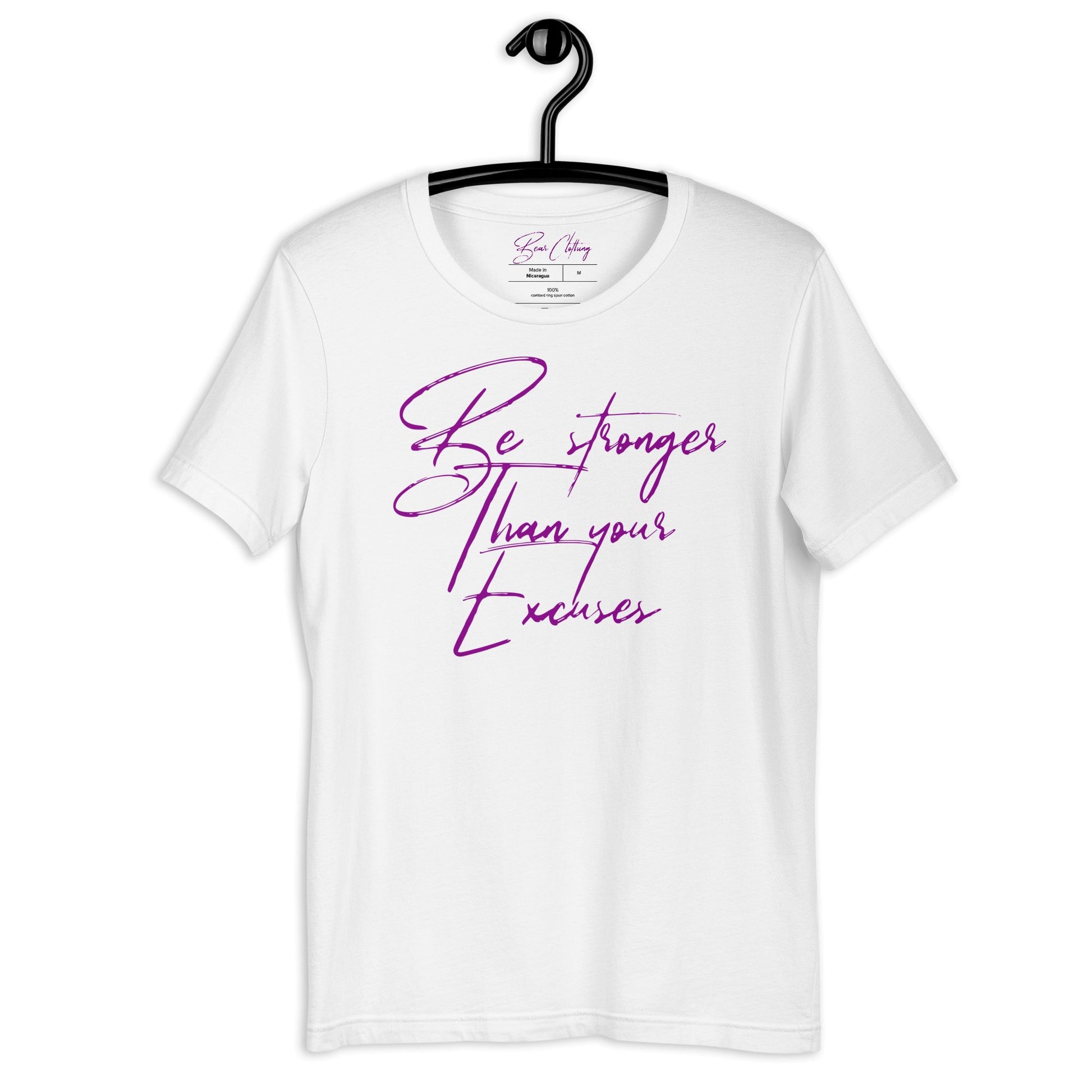 Purple Print Stronger than your excuses tee! - Bearclothing