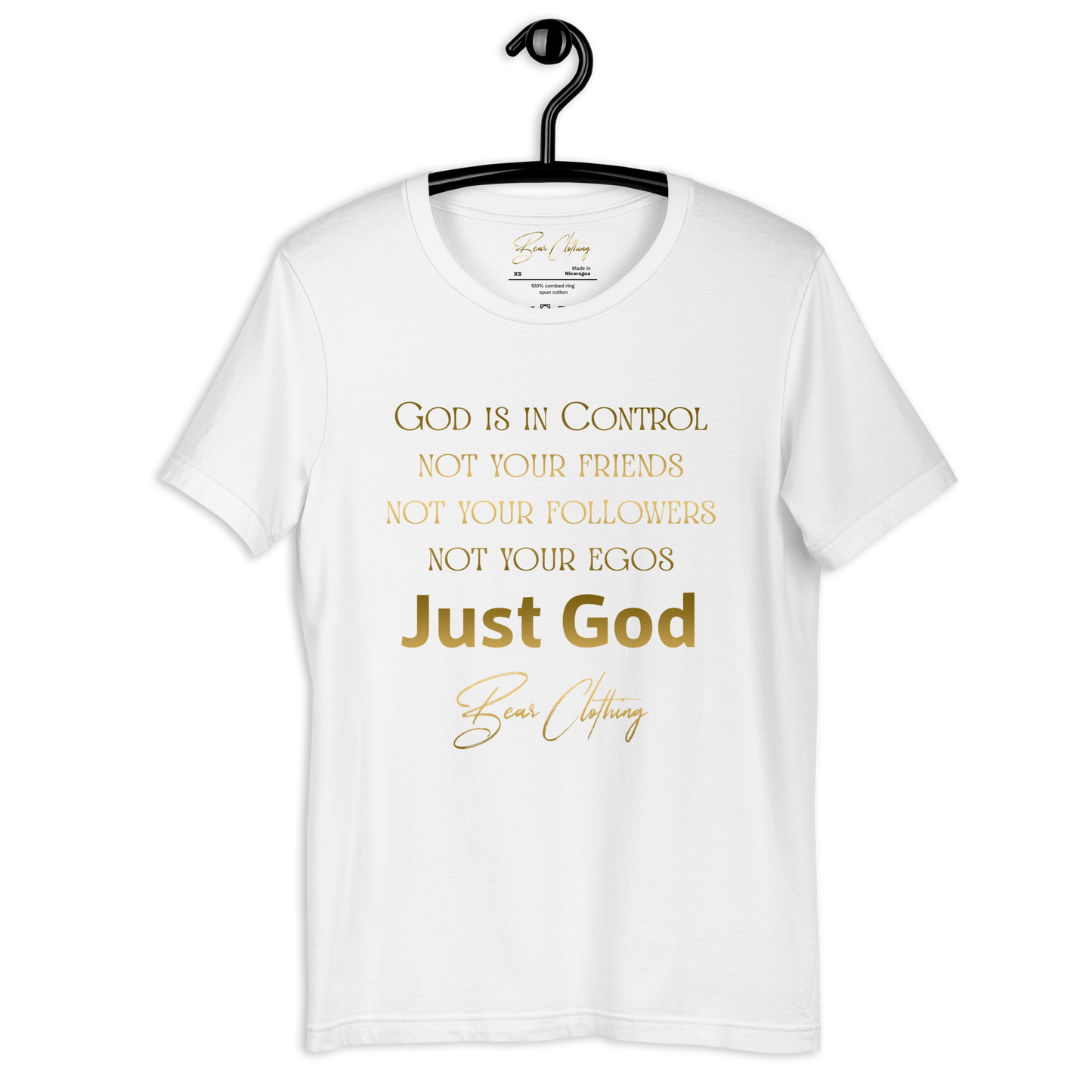 Gold Print Just God! Premium Tee