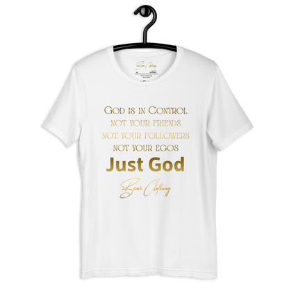 Gold Print Just God! Premium Tee